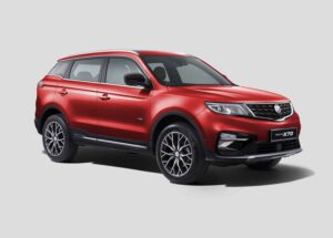 Side view of a Red Proton X70 - Proton Cars for Sale - Proton X70 Features