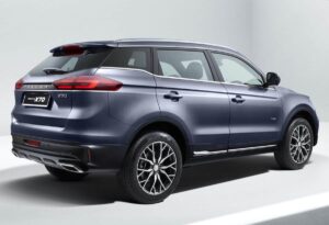 Back view of a Metallic blue Proton X70 - Proton Cars for Sale - Proton X50 And X70 Features
